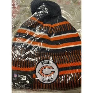 CHICAGO BEARS NEW ERA KNIT CUFF POM BEANIE HAT NWT NFL On Field Winter NWT